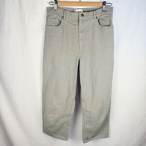 Polder Gray Cotton Cropped Straight Leg High Rise Pants Size FR 38/US‎ 6 Casual